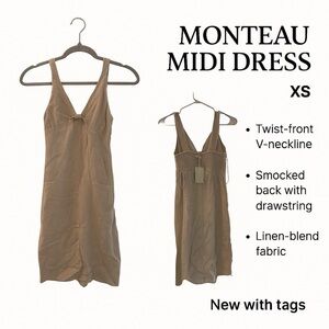 Monteau Tan Twist-Front Midi Dress